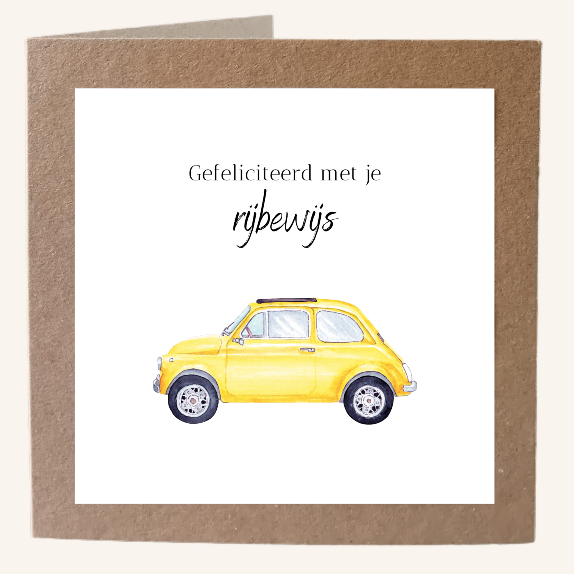 Rijbewijs - gele auto