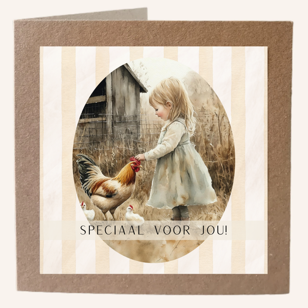 Meisje met kippen - Spec. voor jou