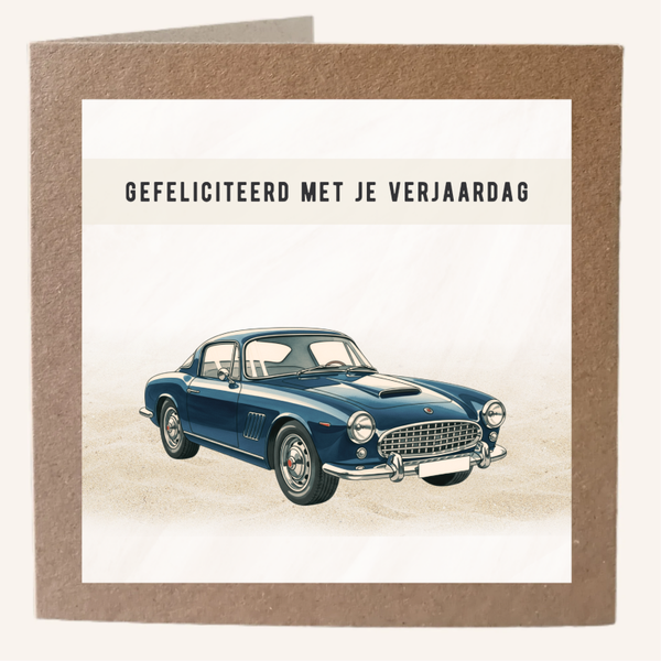Auto donkerblauw - verjaardag
