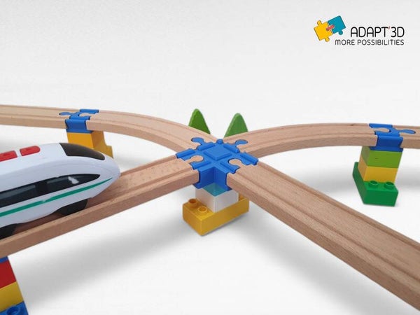 Croisement Brio-Duplo pour circuits en hauteur – Compatible Brio, Ikea, Lidl
