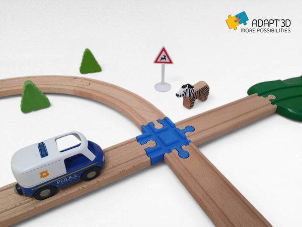 Croisement 4 voies pour train en bois – Compatible Brio, Ikea, Lidl