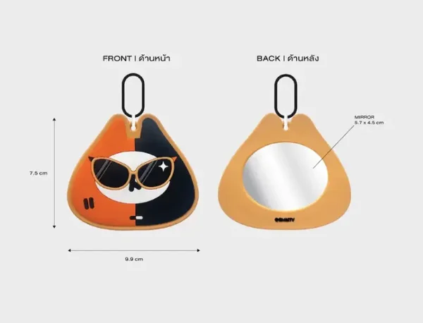 Yuzu mumu spiegel keychain