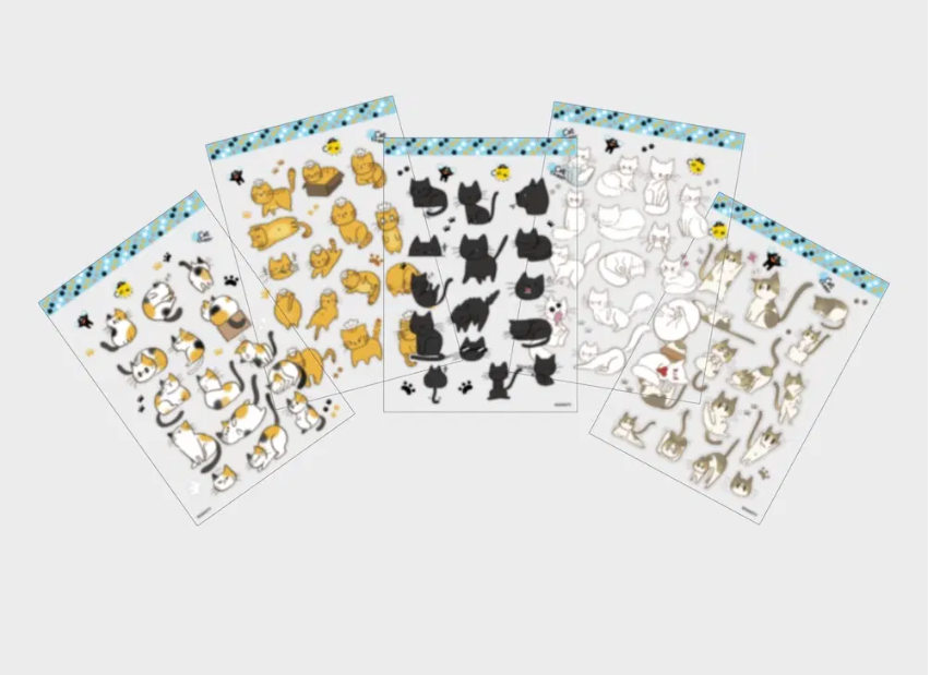 Cat Cheer Café Sticker Set