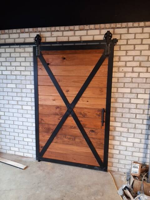 Custom Sliding Barn Door for Hinie's BBQ