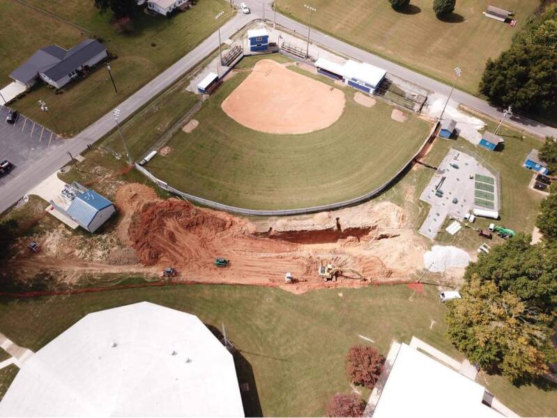 Aerial View of where the Summertown Waste water tank was set.