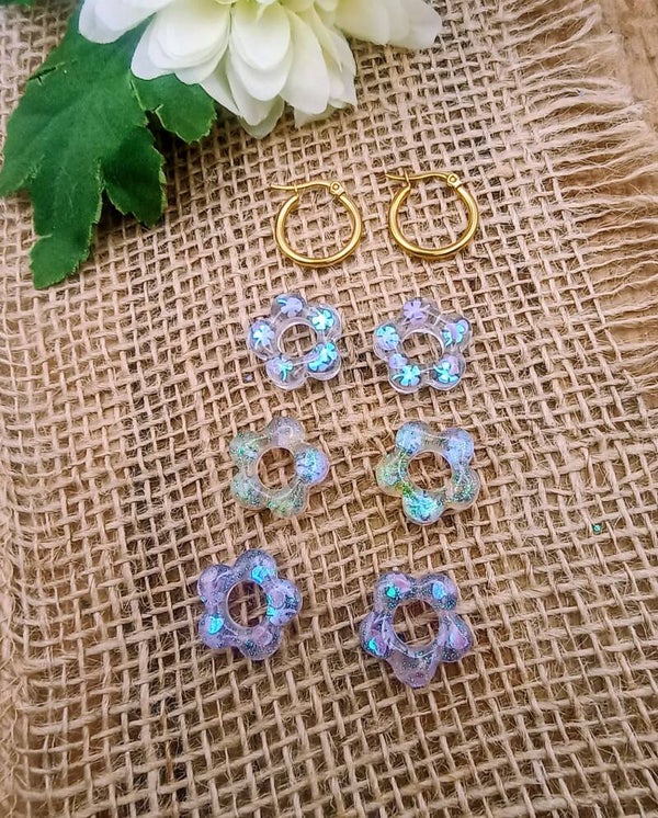 Boucles d’oreilles - Collection "Rosée Féérique" - 17 mm.