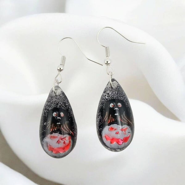 💧Boucles d'oreilles - Collection Gouttes Enchantées - Halloween II - 30 mm.
