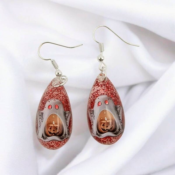 💧Boucles d'oreilles - Collection Gouttes Enchantées - Halloween - 30 mm.
