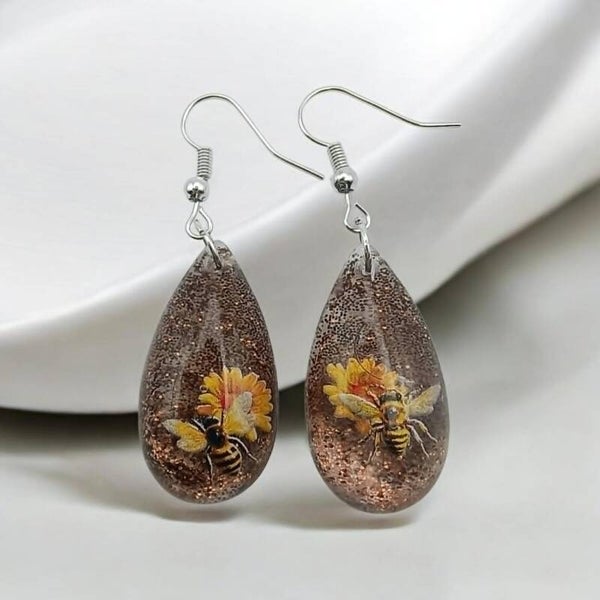 🐝Boucles d'oreilles Gouttes - Le Secret des Essaims.