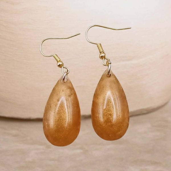 🧡 Boucles d'oreilles - Gouttes Essentielles "Élixir d’Ambre".