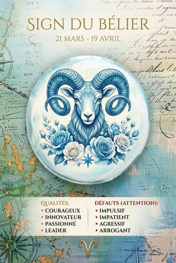 ✨♈Médaillon Astrologique - Bélier.