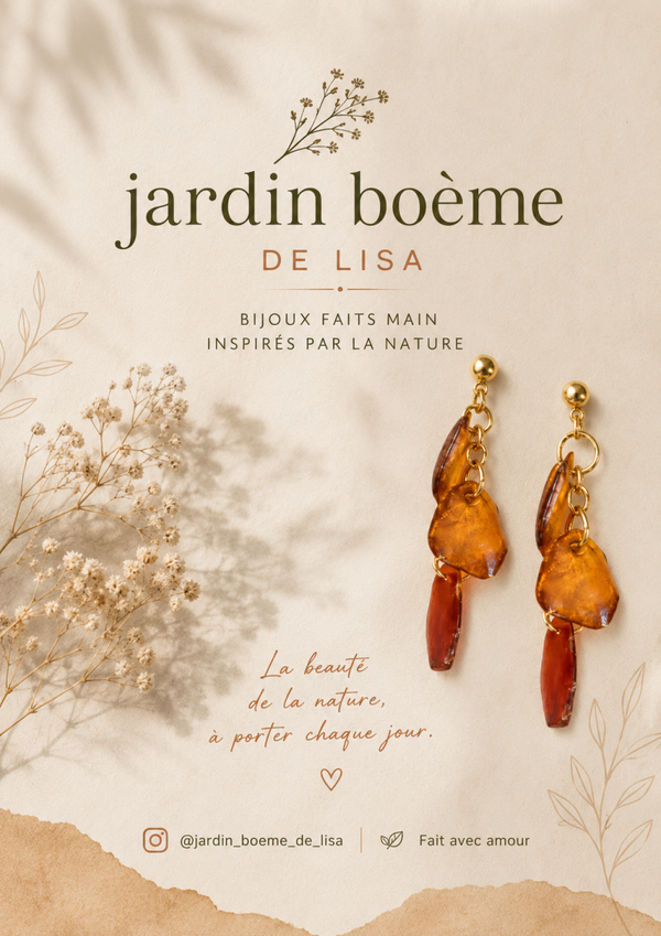 ☀️Boucles d'Oreilles fleurs séchées - Œillet d'Inde - "L'Éclat de Soleil".☀️