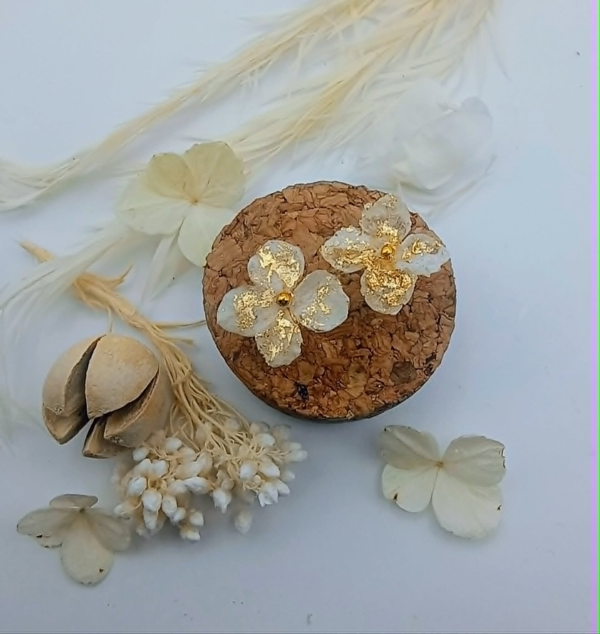 🌿Boucles d'oreilles fleurs séchées "Dentelle d'Hortensia" – Fleur Simple..