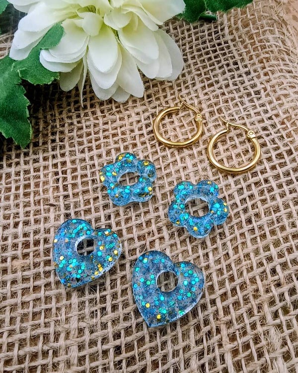 Boucles d’oreilles - Collection "Éclats Saphir" - 17 mm.