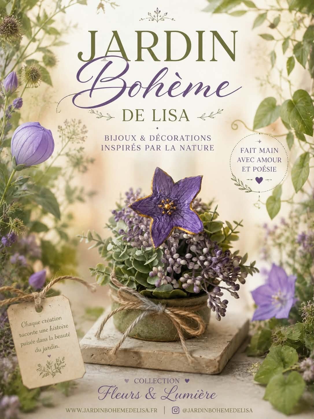 🌿Pique Décoratif "La Campanule Enchantée" – Bijou de Plante Bohème.🌿