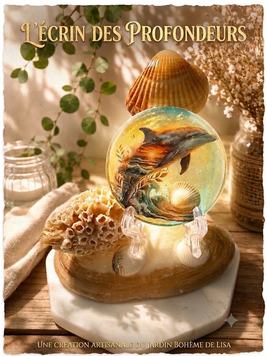 🐬💙 Médaillon Artisanat d'Art - L'Écrin des Profondeurs 💙🐬 .