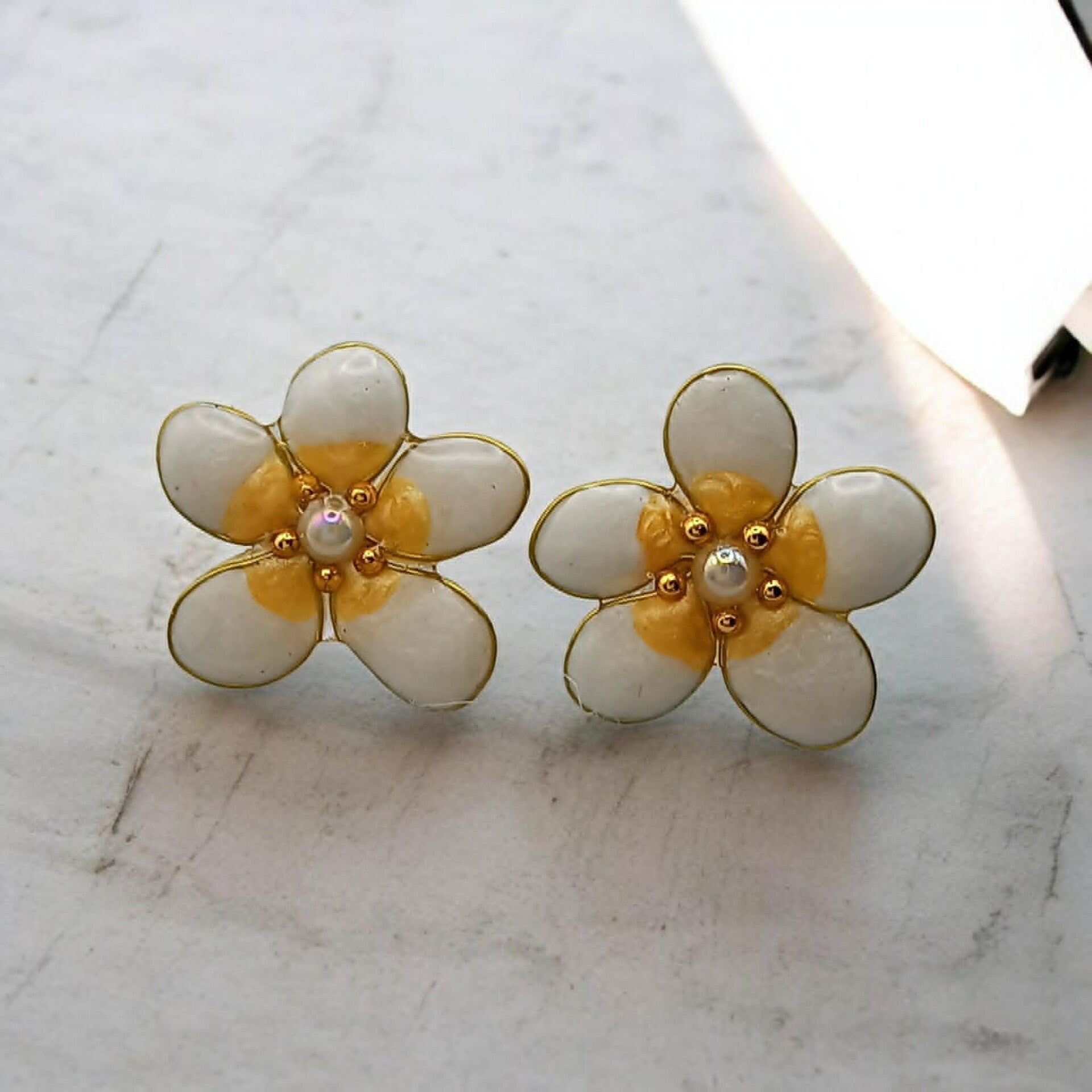 🌼Collection Souffle de Corolle - Marguerite - Boucles d'Oreilles.