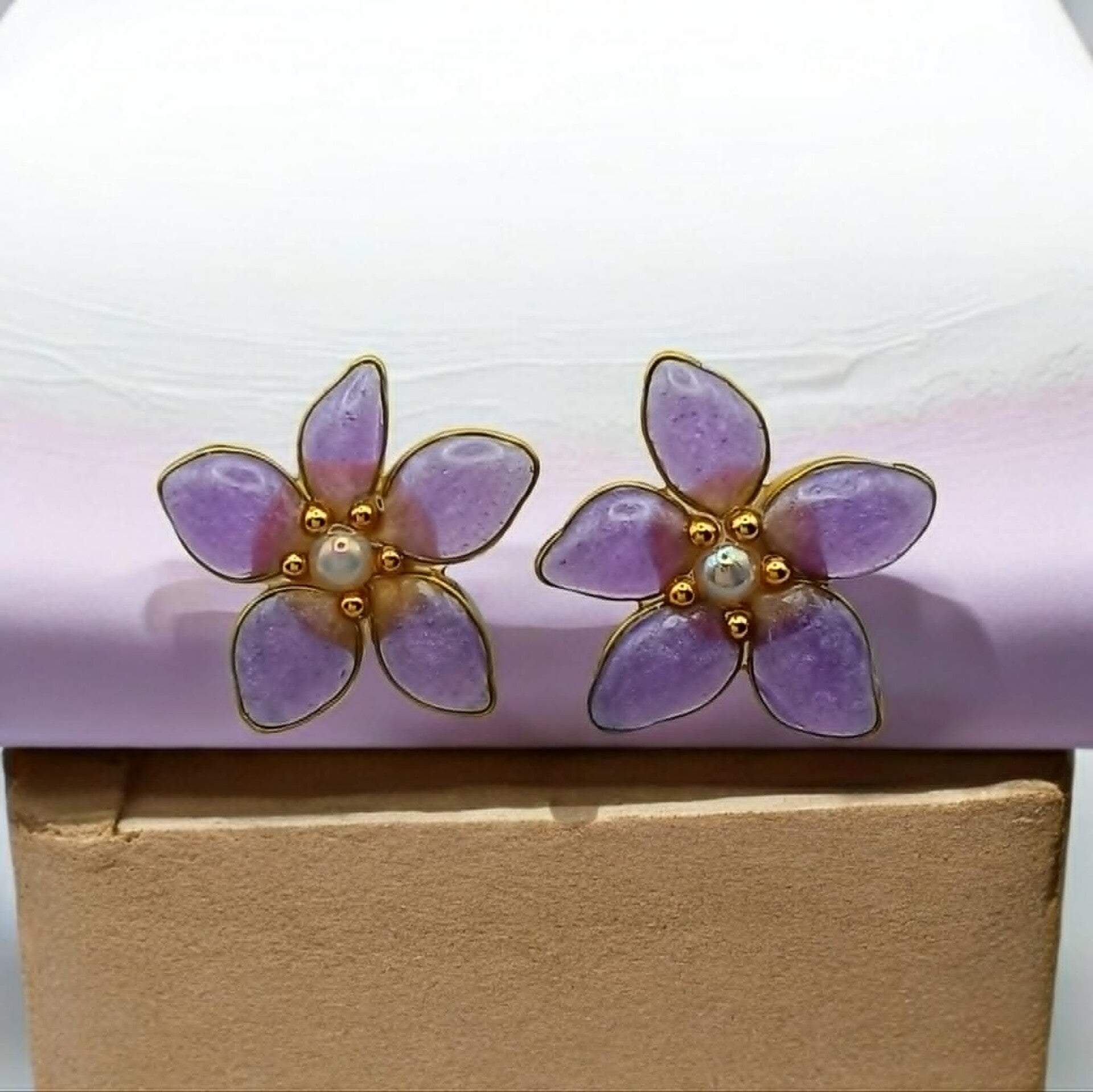 🌺Collection Souffle de Corolle - Violette - Boucles d'Oreilles.