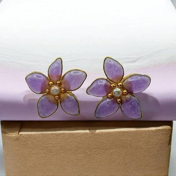 🌺Collection Souffle de Corolle - Violette - Boucles d'Oreilles.