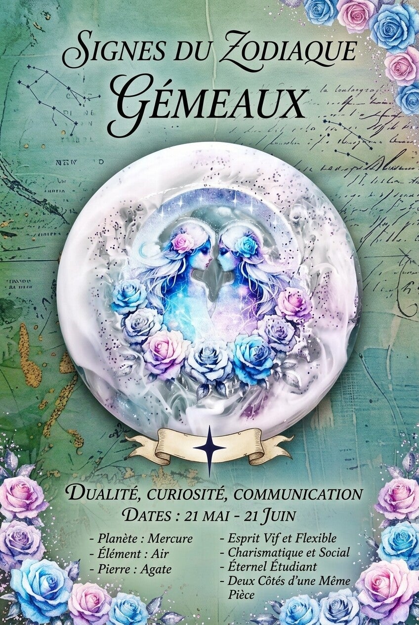 ✨♊Médaillon Astrologique - Gémeaux.