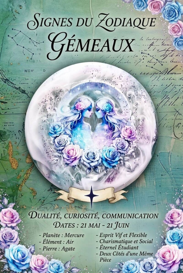 ✨♊Médaillon Astrologique - Gémeaux.