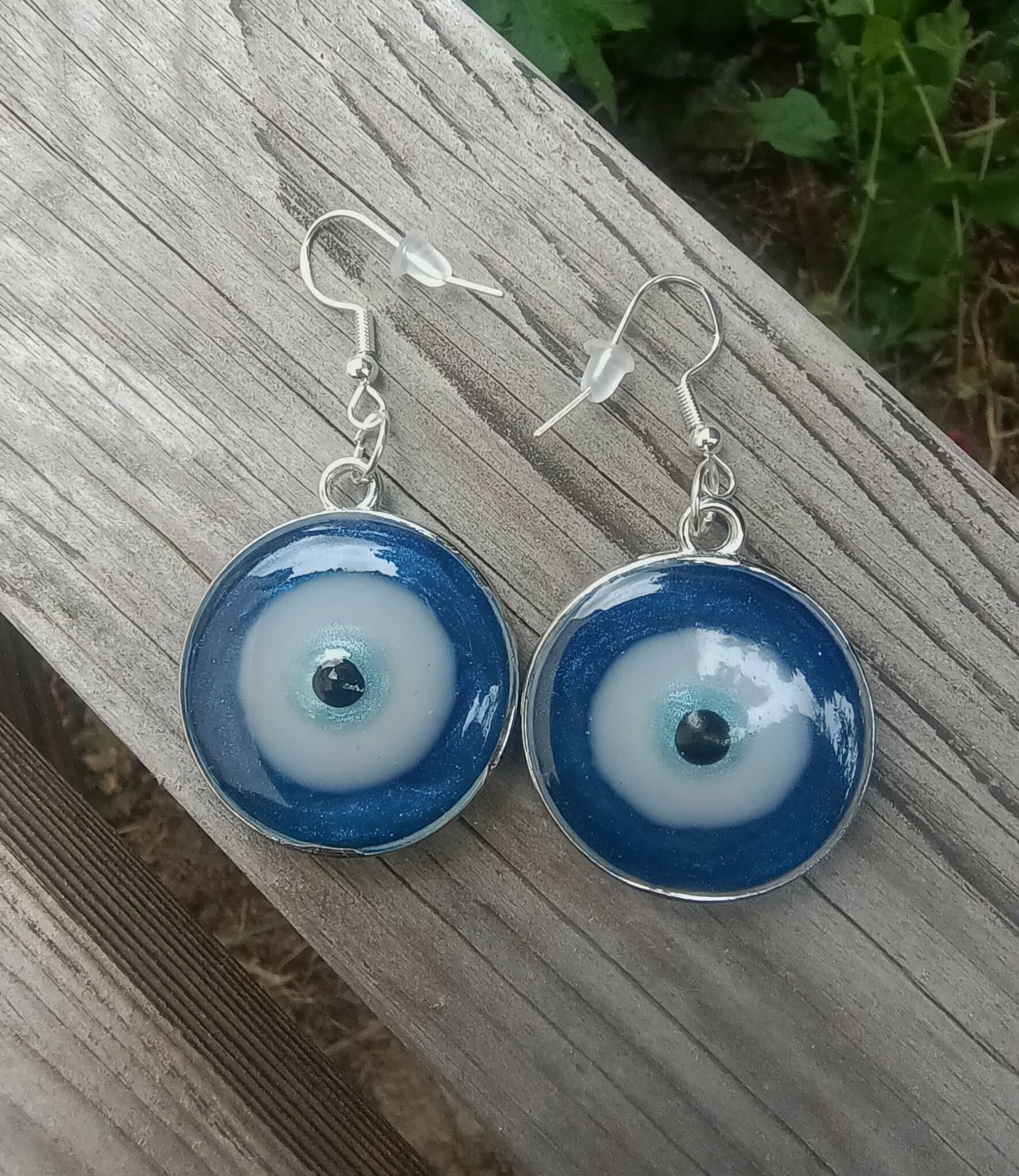 🪬 Talismans Œil Protecteur Nazar - Boucles d'Oreilles bleu profond.