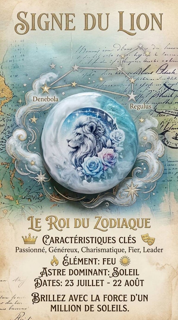 ✨♌Médaillon Astrologique - Lion.