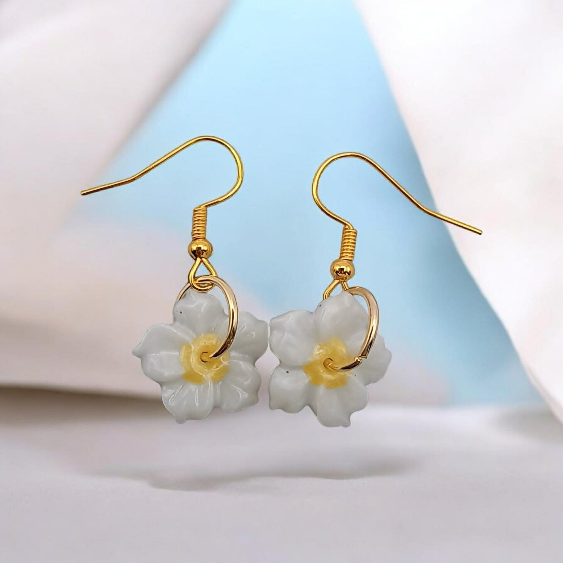 🌸 Boucles d'Oreilles fleurs - Marguerite - 15 mm.