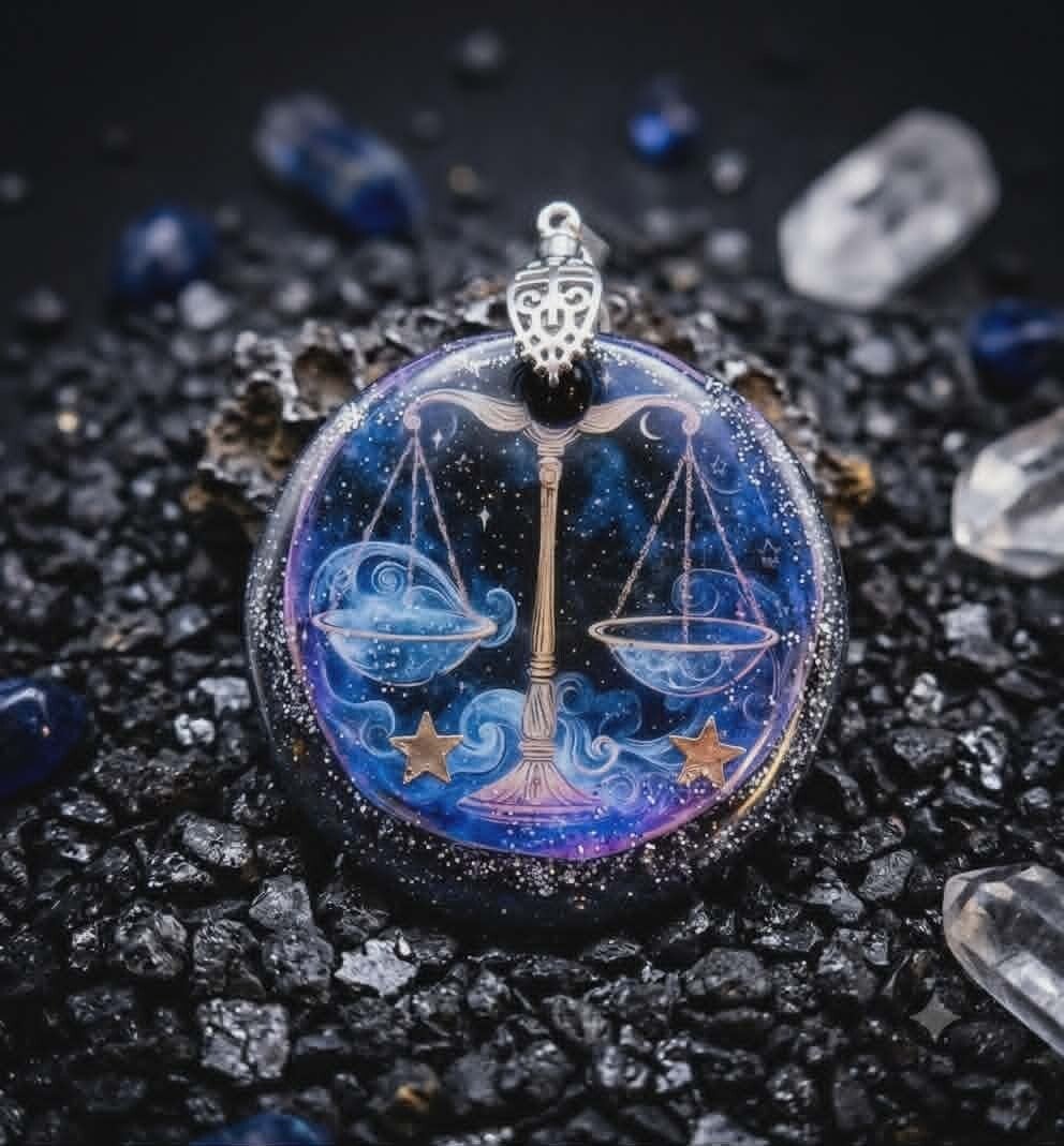 ✨ Médaillon signe astrologique - ♎ Balance Céleste.