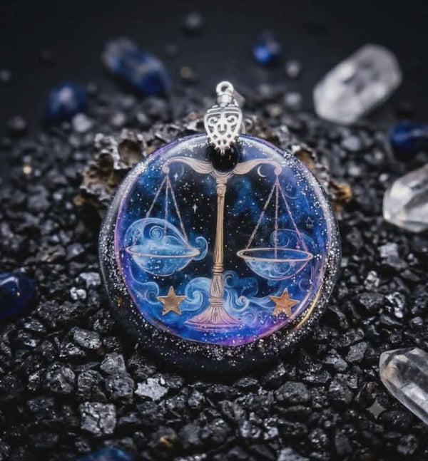 ✨ Médaillon signe astrologique - ♎ Balance Céleste.