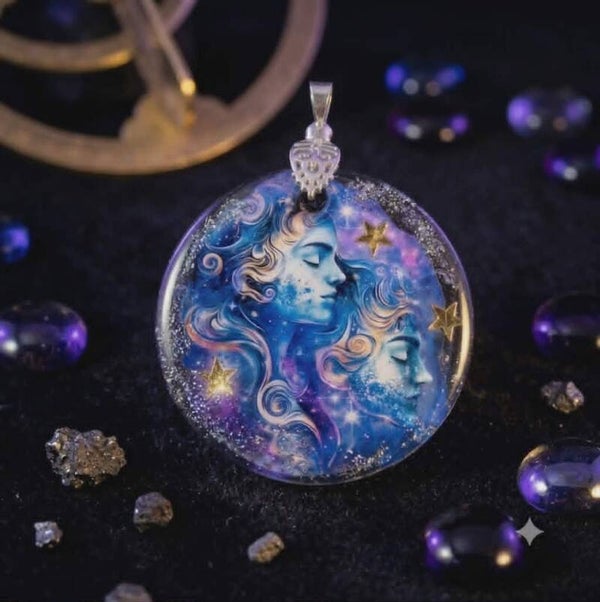 ✨ Médaillon signe astrologique - ♊ Gémeaux Céleste.