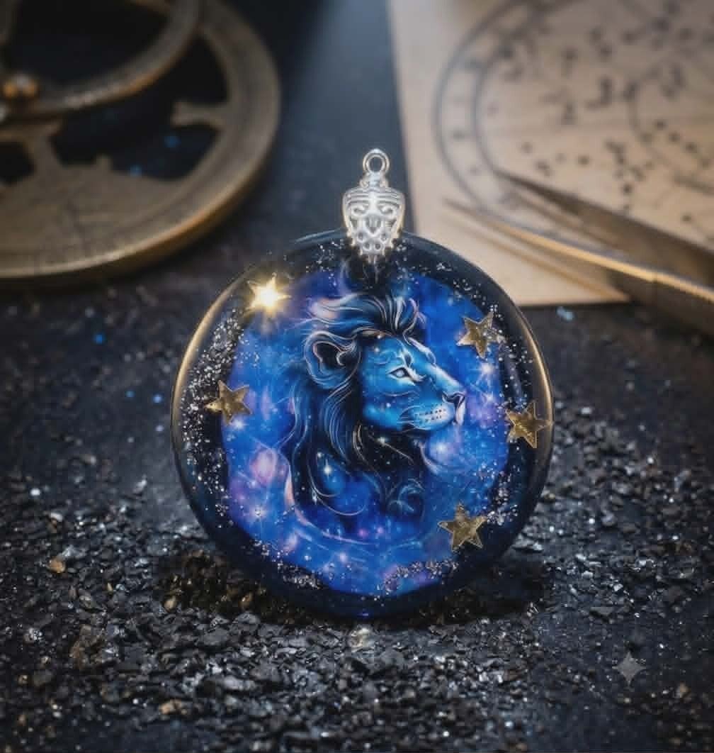 ✨ Médaillon signe astrologique - ♌ Lion Céleste.
