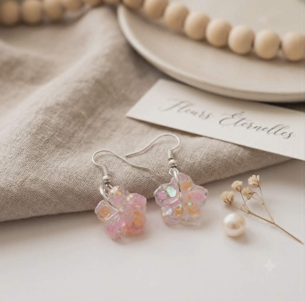 🌸 Boucles d'Oreilles fleurs - Lueurs Éternelles - 15 mm.