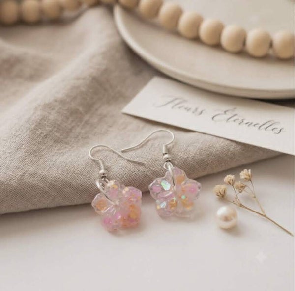 🌸 Boucles d'Oreilles fleurs - Lueurs Éternelles - 15 mm.