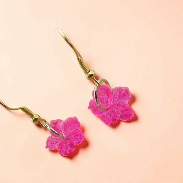 🌸 Boucles d’oreilles fleurs - Pink - 15 mm.