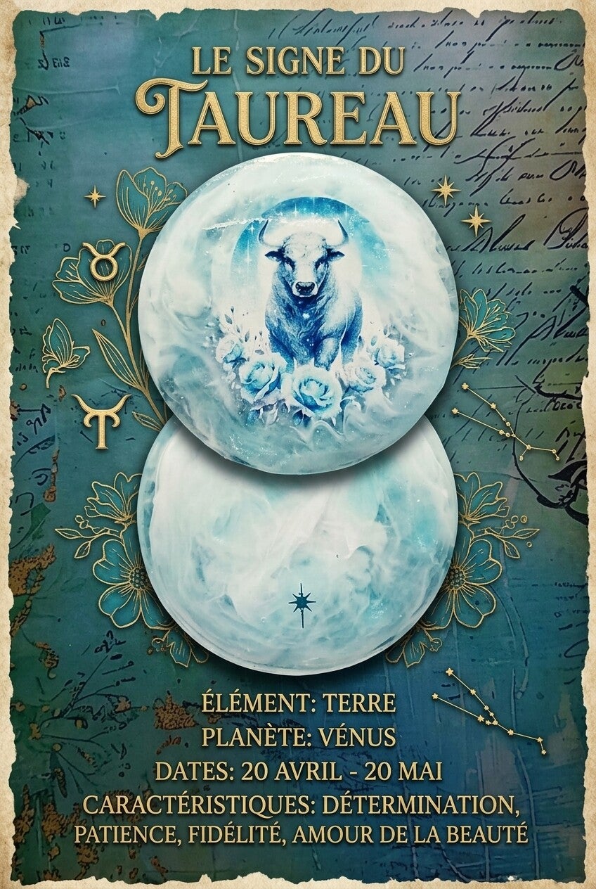 ✨♉Médaillon Astrologique - Taureau.