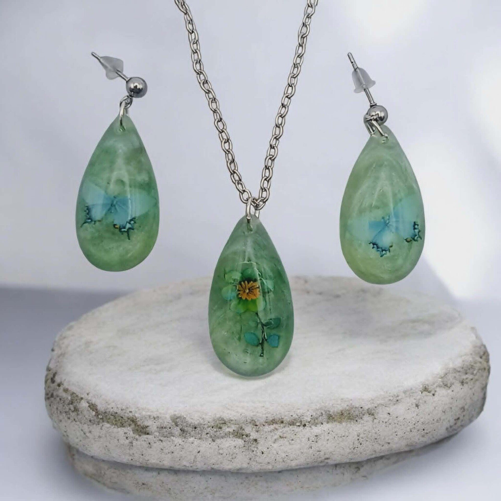 💚 Parure "Souffle de Prairie" - Collection Gouttes de Rosée 💚