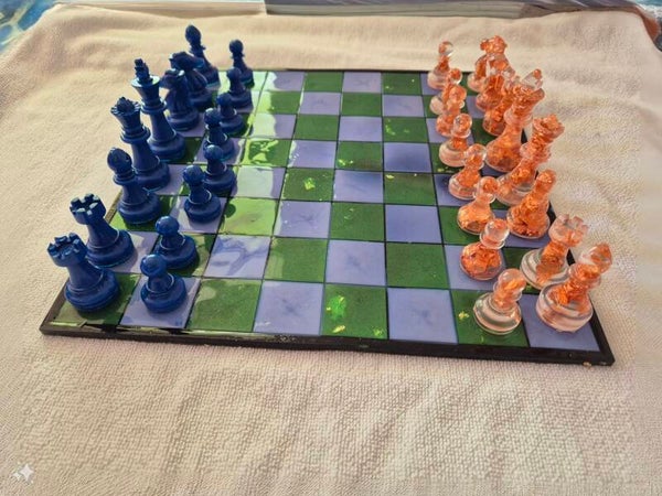 Échiquier Vert et Bleu