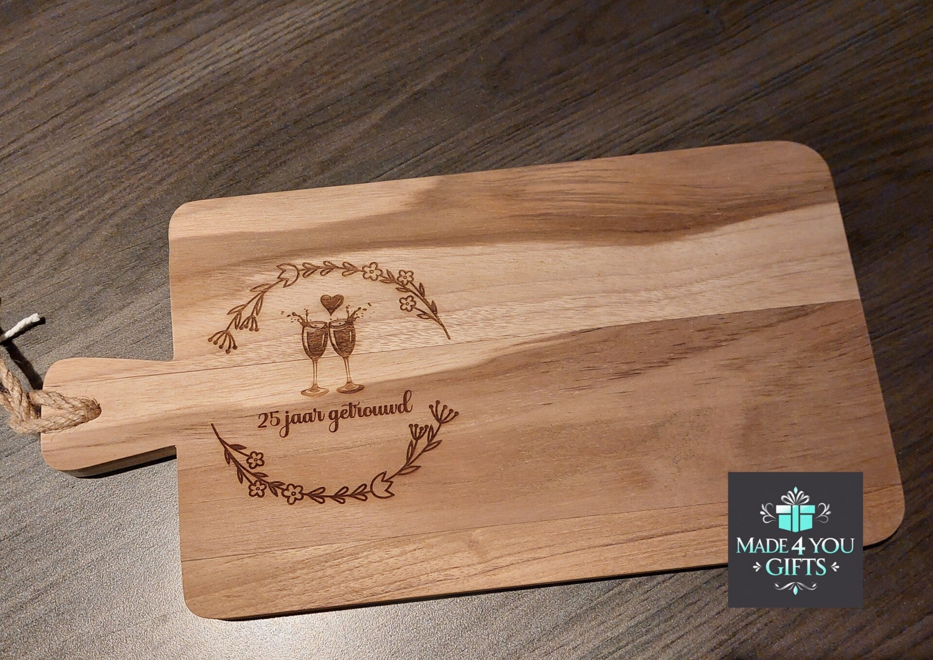 25 jaar getrouwd borrelplank