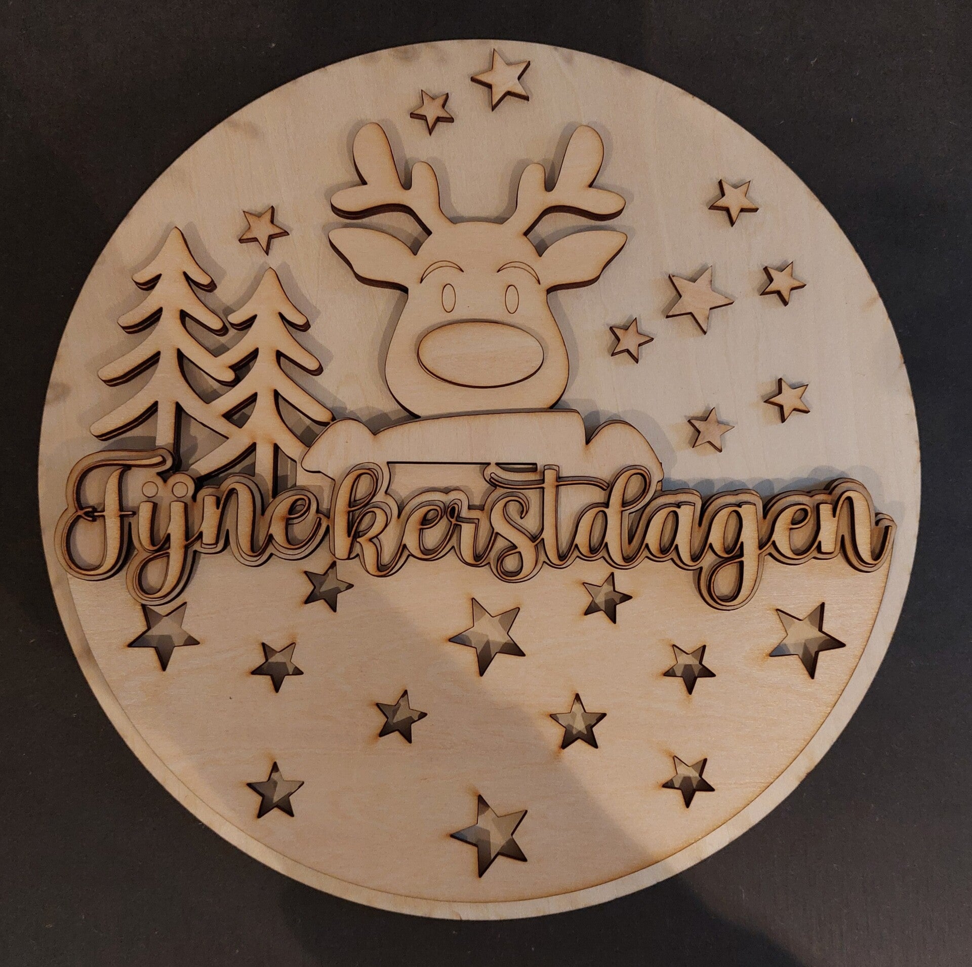 Diy bord Fijne kerstdagen.