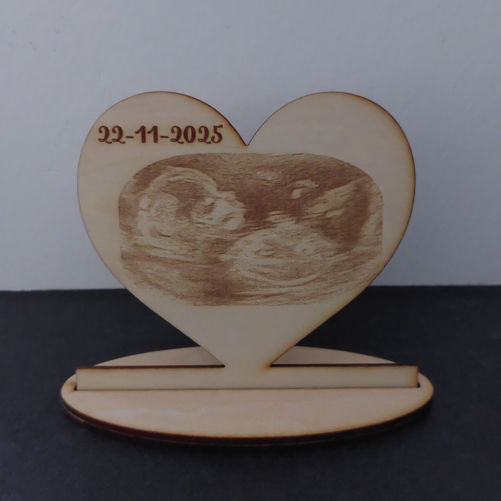 Gegraveerde echo op hart