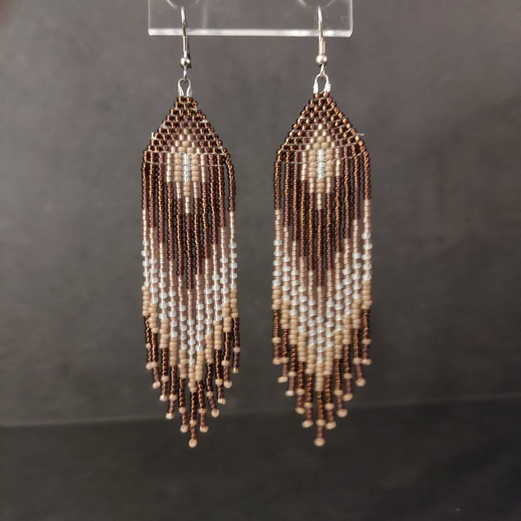 Franje oorbellen Brown