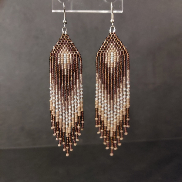 Franje oorbellen Brown