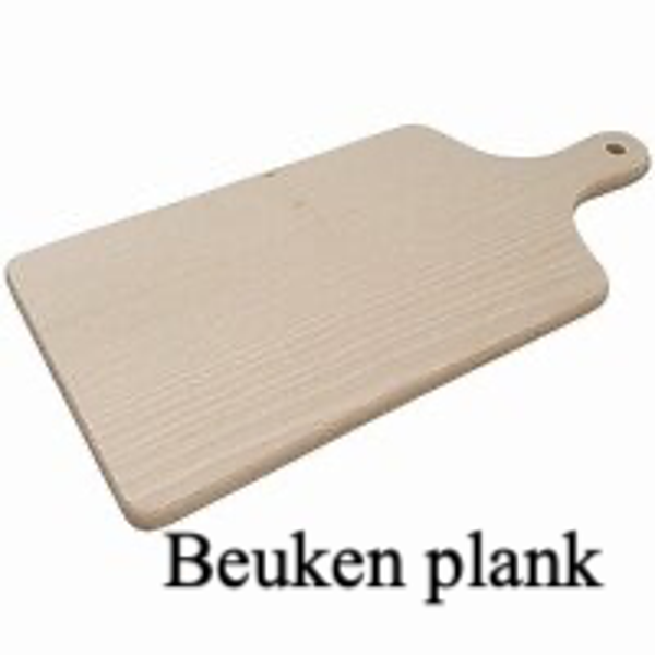 Beuken borrelplank met tekst