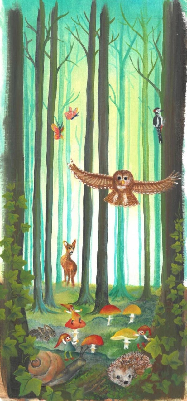 Panoramakaart in het bos