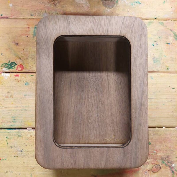 A6 kaartenlamp walnoot