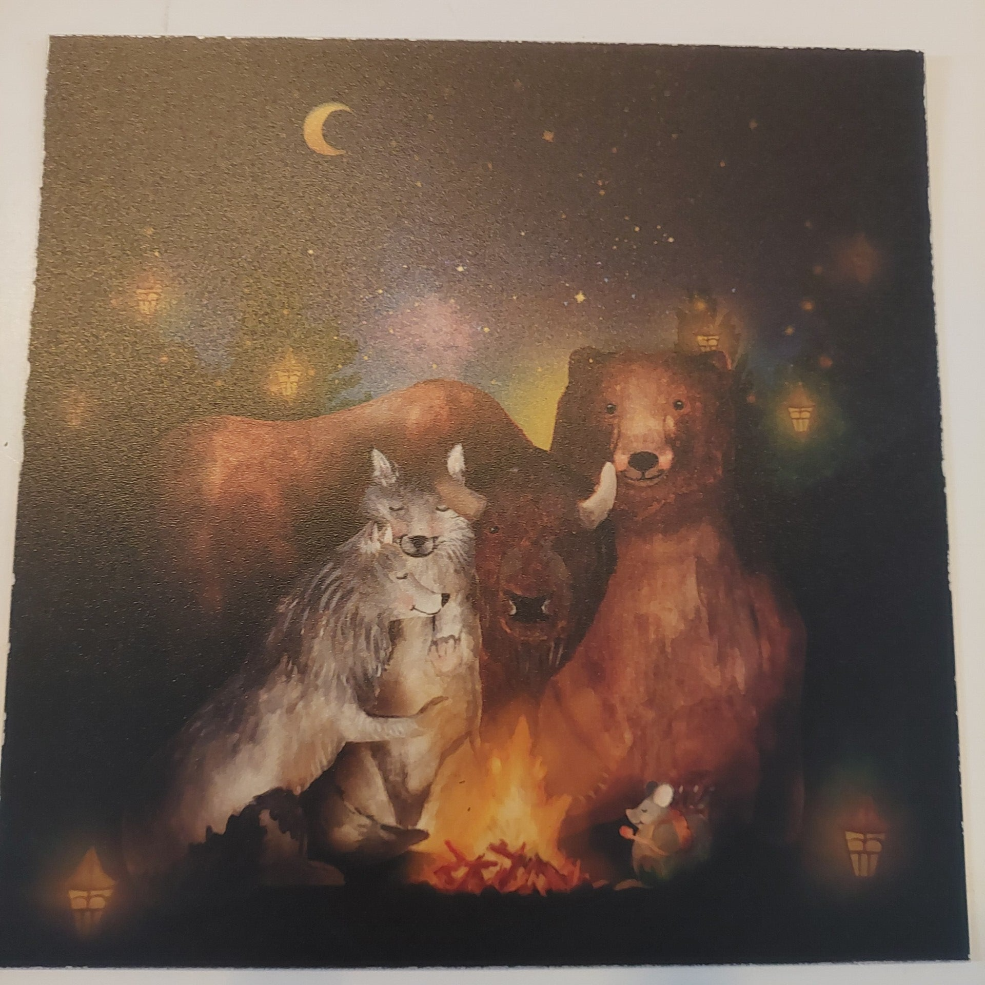 Plaat kamperen met bosdieren