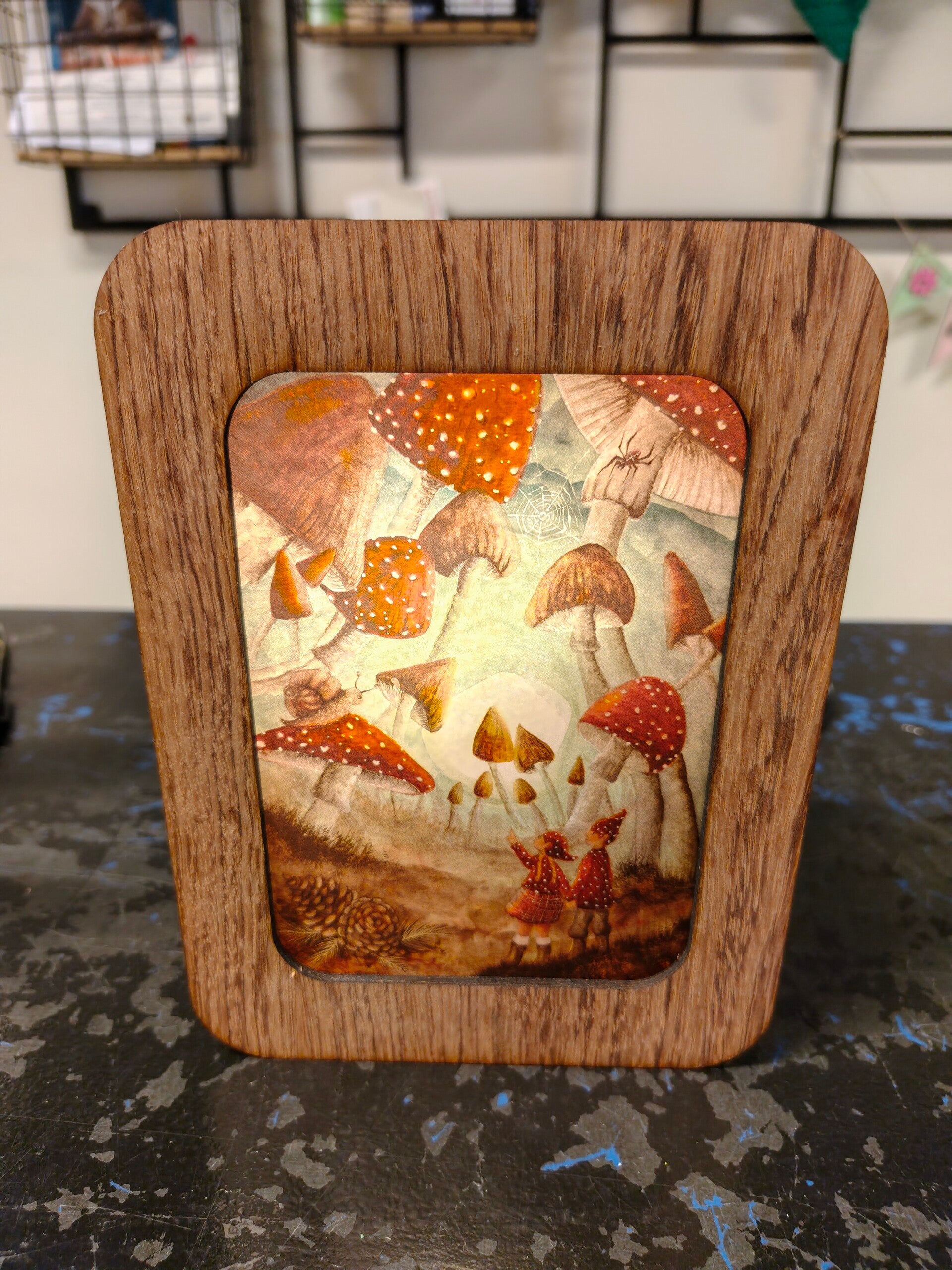 A6 kaartenlamp bubinga (stroom/batterijen)