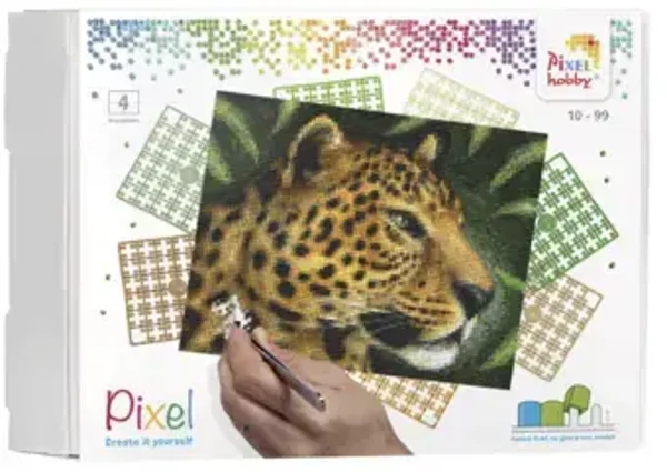 Pixelset luipaard (4 basisplaten)
