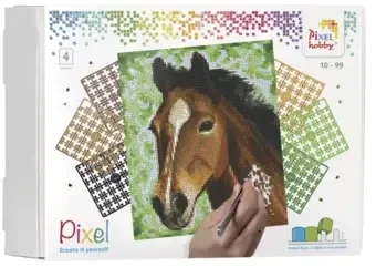 Pixelset paard (4 basisplaten)